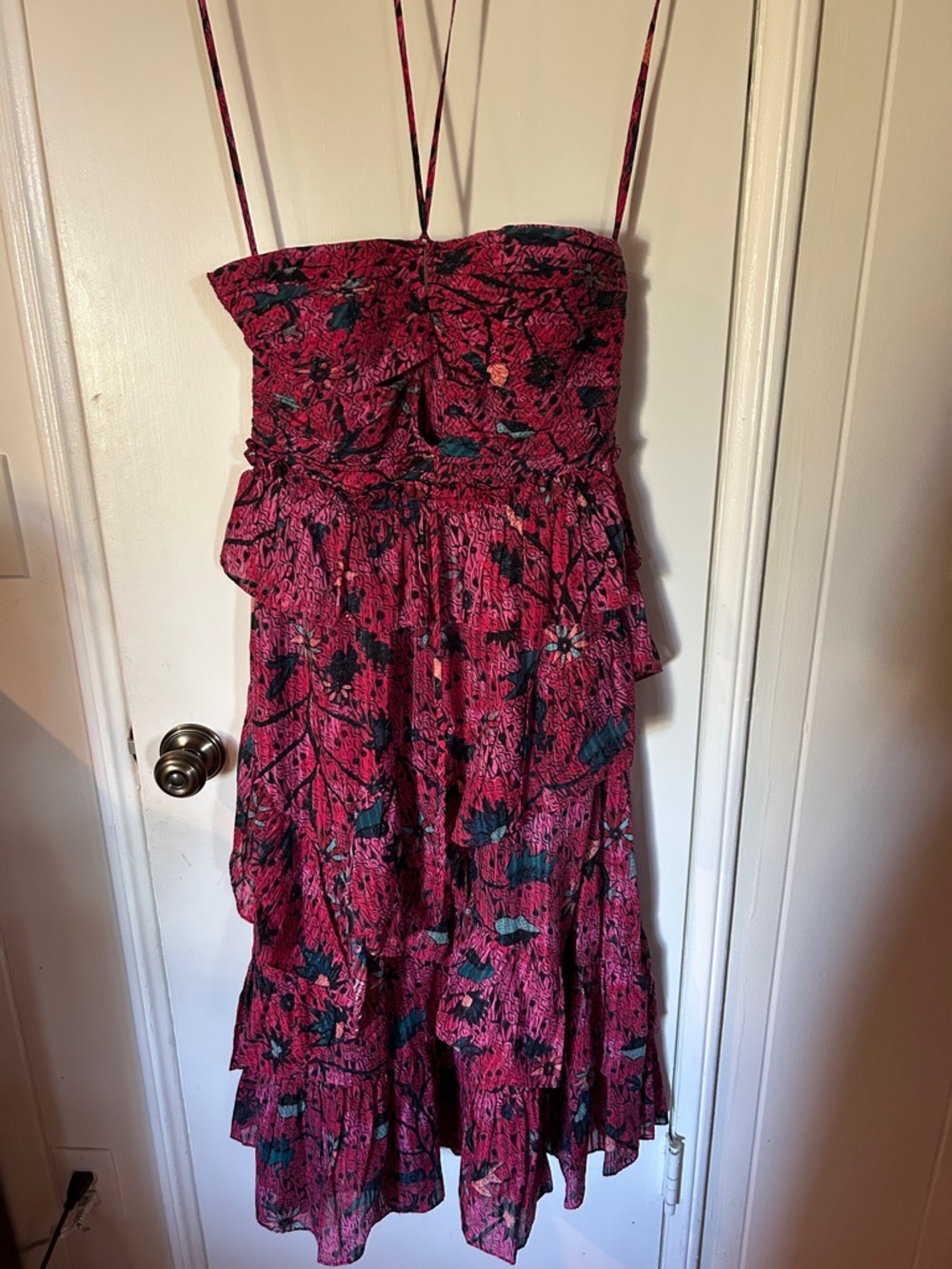Ulla Johnson Pink and Teal Floral Print Dress
